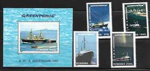 Rumania 4141-5 Greenpeace y barcos como nuevo NH - Imagen 1 de 1