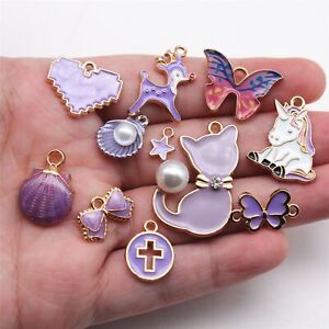 Mixed KC Gold Color Alloy Enamel Charms DIY Jewelry Making For bracelet Necklace