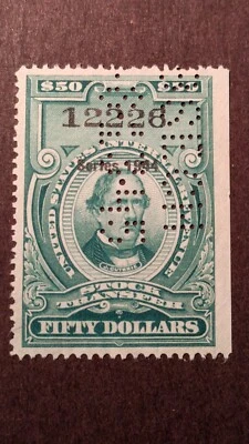 U.S. Revenue stamp #RD181 very fine used with perf. initial cancel - Image 1 of 2