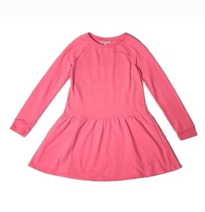 Rockets of Awesome Bright Pink Solid Drop Waist Long-sleeve Dress Girls' Size 8 - Picture 1 of 9