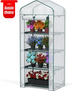 4-Tier Mini Greenhouse Portable Indoor Outdoor 27" L x 19" W x 63" H Ideal Gift - Picture 1 of 12