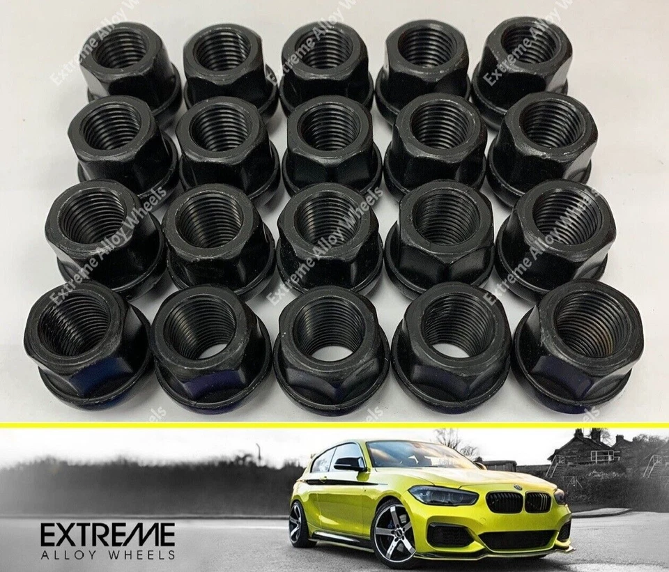 20x Alloy Wheel Nuts For Mitsubishi 3000GT Eclipse FTO GTO  Black Open M12x1.5 — 第 1/1 张图片