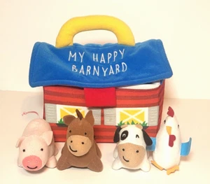 Carters My Happy BarnYard Plush Mini Play Set Farm Animals Cow Pig Horse Chicken - Picture 1 of 14