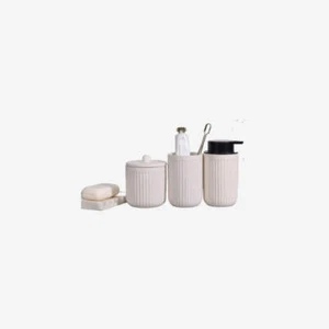 Pockmark Set Bagno 4 Pezzi Schiumogeno Ceramica Sostenibile - Foto 1 di 12