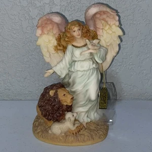 Vintage Serafini Classici "Angelo della Pace" Serena Leone e Agnello #74106 Roman Inc 1995 - Foto 1 di 10
