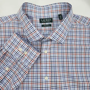 Camisa Lauren Ralph Lauren Para Hombres Botón Frontal Talla 4XL Azul Rojo Cuadros Preppy - Imagen 1 de 7