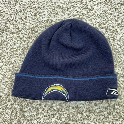San Diego Chargers Hat Beanie Mens One Size Navy Blue NFL Football Knit Reebok - Image 1 of 4