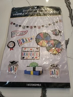 Grad Multi Bright Colors School Graduation Theme Party Room Decorating Kit PT5 - Image 1 of 2