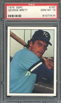 1975 SSPC #167 George Brett RC PSA 10 Gem Mint HOF Kansas City Royals 7474 - Image 1 of 2