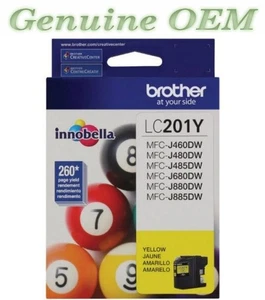 LC201Y/LC-201Y Original OEM Brother LC201 Ink Cartridge, Yellow Genuine Sealed - Picture 1 of 1