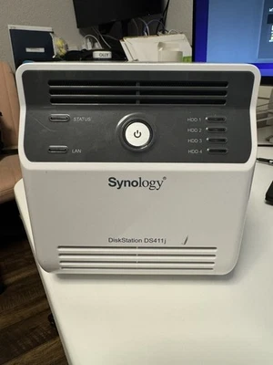 Synology DiskStation DS411j White Gray Network Attached Storage with Cooling Fan - Image 1 of 4