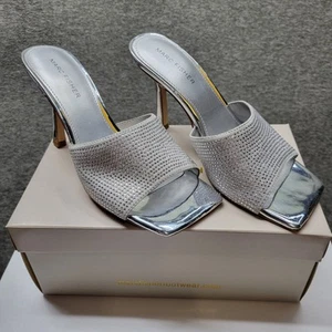 Marc Fisher Shoes Women's 7M Gray Danrie Stiletto Heel Slip On Sandals NIB - Picture 1 of 8