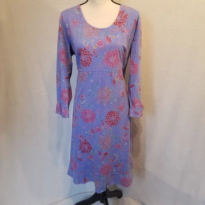 Fresh Produce 1X Vestido Midi Periwinkle Azul Floral Jersey Playa Costa EE. UU. Foto 1 de 4