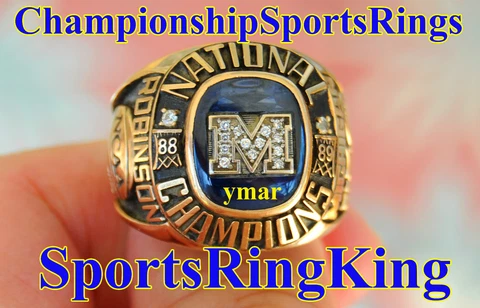 1989 MICHIGAN WOLVERINES RUMEAL ROBINSON NATIONAL CHAMPIONSHIP 10K RING w/BOX Cover