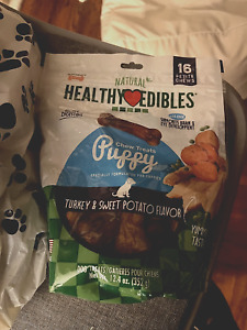 Nylabone Healthy Edibles Puppy Chew Treats Turkey & Sweet Potato, 16 ct petite