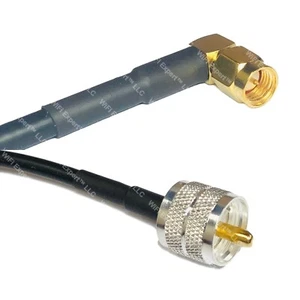 LMR240UF SMA MALE ANGLE to PL259 UHF Male Coax RF Cable USA-Ship Lot - Zdjęcie 1 z 1