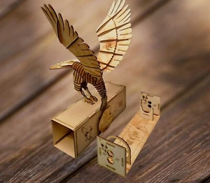 Gravierte hölzerne Geschenkbox 3D für Spirituosen, Weinflaschen, Personalisierte - Bild 1 von 19