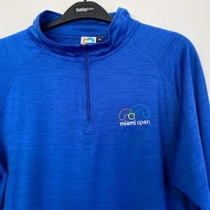 Miami open Tennis Men's Activewear Jackets Sz XL Blue Stretch Long Sleeves - Picture 1 of 10