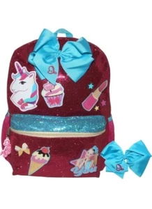 JOJO SIWA 🎀🦄 HAIR BOW & PINK BLUE GLITTER UNICORN DANCE MINI BACKPACK NWT - Bild 1 von 4