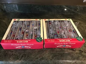 (2) 7 Fuß lange Christopher Radko SHINY BRITE Weihnachtsbaum Girlande Neu im Karton - Bild 1 von 4
