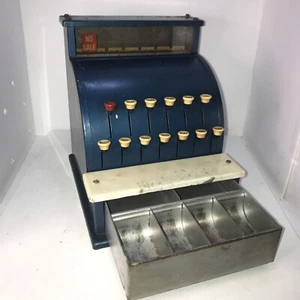Tom Daumen Registrierkasse Spielzeug, funktionstüchtig, Glockenspiel, Vintage, blau - Bild 1 von 11
