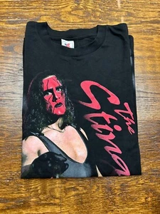 Vintage 1998 WCW Wrestling NWO The Sting Black Shirt Sz 3XL XXXL Steve Borden - Picture 1 of 9