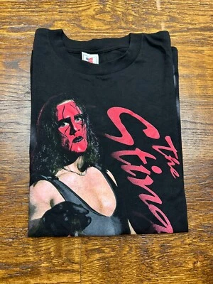 Vintage 1998 WCW Wrestling NWO The Sting Black Shirt Sz 3XL XXXL Steve Borden - Image 1 of 4