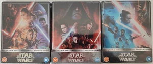 Star Wars New (Sequel) Trilogy 4K+BD (UK Edition) Steelbook Blu-Ray ALL NEW - Picture 1 of 4