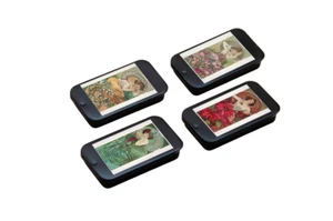 Set of 4 Tin Boxes matchbox of Mucha art nouveau Storage Box tinplate slide - Picture 1 of 2