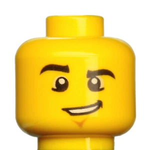 NEW LEGO - Figure Head - Town - Grin Lopsided Chin Dimple yellow x1 -40175 60165 - Picture 1 of 1
