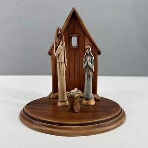 Vintage Ceramic Handmade Mary Joseph Baby Jesus Pencil Manger Nativity Scene - Picture 1 of 17