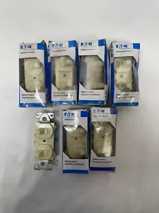 Eaton 271V-BOX Commercial Grade Combination Duplex Switch, Ivory, Lot of 7 - Picture 1 of 5