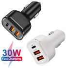 30W 12-24V Universal 3-Ports USB PD Type-C Car Charger Fast Charging Adapter B