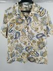 Alfred Dunner Womens Button Up Size 14  Blouse Paisley Shirt Short Sleeve