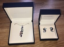 Necklace & Earrings Paul Kennedy Collection Silver Tone Multi-coloured stones
