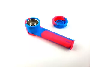 3.5" Silicone tobacco smoking Pipe with metal Bowl hand Pipes 309950-5 - Picture 1 of 5