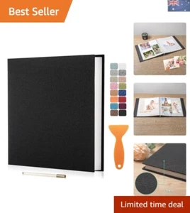 Stylish Self-Adhesive Photo Album with Linen Cover, Holds 120 Photos - 40 Pages - Picture 1 of 8