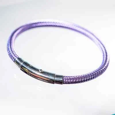 Made in Italy Stainless Steel Purple Braided Colored Copper Nomination Bracelet - Image 1 of 2