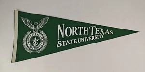 Vintage 1980s North Texas State University UNT Mean Green 30" Pennant - Picture 1 of 6