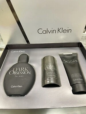 Juego de 3 piezas Dark Obsession de Calvin Klein 4 oz EDT +3,4 AftSh. Bálsamo + desodorante Foto 1 de 4
