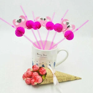 Pink Straws Fun Cocktail Beach Umbrella Drinking Straw Party Home Supplies AU - Picture 1 of 11