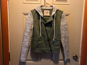 Mossimo Army Green Jacket Hoodie Juniors Size S/P - Picture 1 of 4
