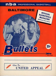 1963-64 NBA BOSTON CELTICS vs. BALTIMORE BULLETS GAME PROGRAM (UNSCORED) NM - Picture 1 of 1