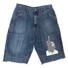 Tupac Shakur Makaveli Branded denim jean shorts Y2K 2000s vintage