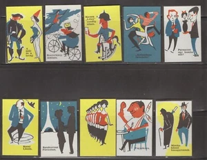 MATCHBOX LABELS HUNGARY-Kis Szinpad humor theater stories,set of 16, 1963-** - Bild 1 von 2