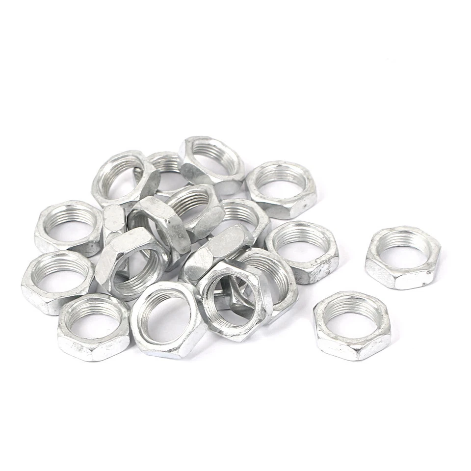 M14x1x7mm Zink versilbert Sechskantmuttern Verschluss 20Für Schrauben Schrauben - Bild 1 von 1