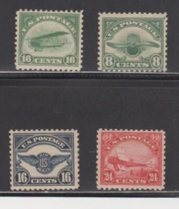 SELLOS DE EE. UU. #C2, C4, C5, C6 -- (4) CORREO AÉREO TEMPRANO - 1918 - COMO NUEVOS - Imagen 1 de 2