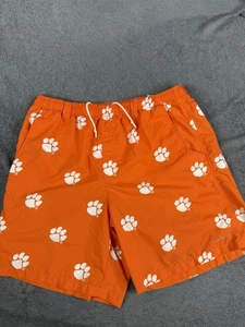 Clemson Tigers Shorts Men Large Orange Columbia PFG 8 Inseam Swim Trunks Lined - Picture 1 of 9