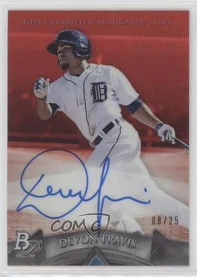 2014 Bowman Platinum Auto Prospects Red Refractor /25 Devon Travis #AP-DT Auto - Image 1 of 2