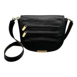 Marc by Marc Jacobs Medium LUNA Messenger Black Leather Crossbody Bag Gold HW - Picture 1 of 16